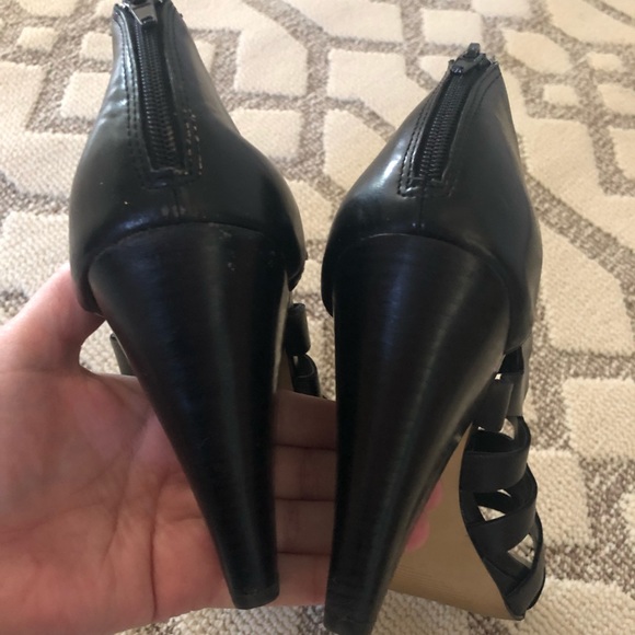 Franco sarto black leather caged heels - Picture 8 of 11